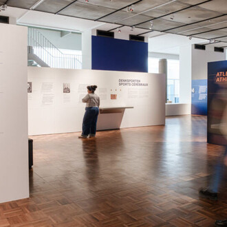 Sport and sportspeople in KL Auschwitz, exhibition view. Courtesy of Kazerne Dossin