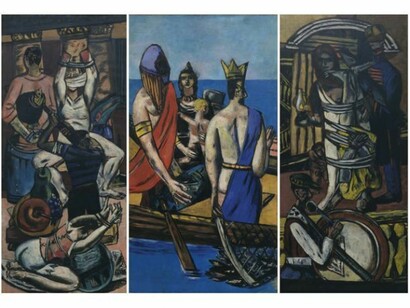 Max Beckmann (1884-1950), Departure, Frankfurt 1932, Berlin 1933-35, Oil on canvas, 84 ¾ x 39 ¼ in. (215.3 x 99.7 cm). The Museum of Modern Art, New York. Given anonymously (by exchange). Digital Image © 2014 The Museum of Modern Art/Licensed by SCALA/ Art Resource, NY © 2014 Artists Rights Society (ARS), New York/VG Bild-Kunst, Bonn