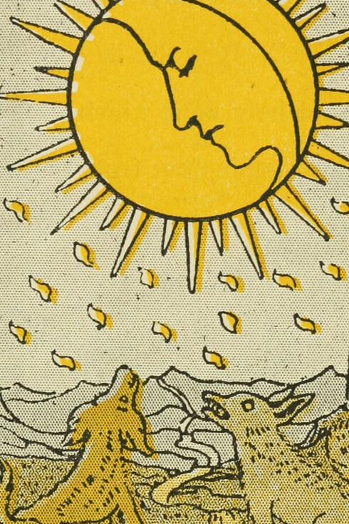 "La luna", en "Manual ilustrado del tarot", Lauron William de Laurence, 1918