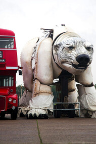 Aurora, the Greenpeace animated bear—a giant "puppet" used in political protest. Courtesy of Epping Forest District Council