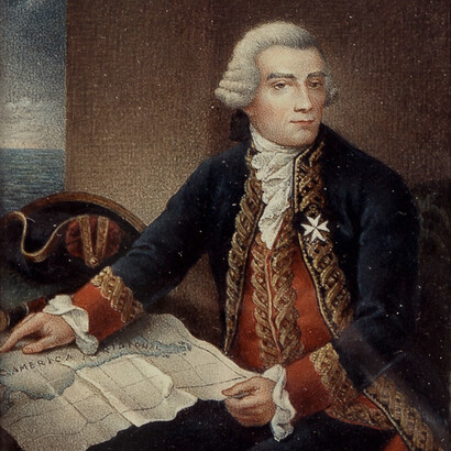Anónimo; Retrato del jefe de la escuadra de la Real Armada Jorge Juan y Santacilia, Museo Naval de Madrid, España (detalle)