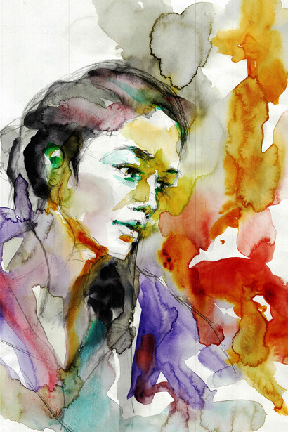 Giorgia di Sergio Perosa, artista e ritrattista di strada, Milano, Italia