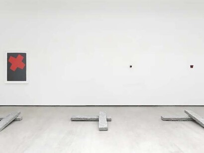 Richard Nonas, vue de l'exposition. Avec l'aimable autorisation de la Galerie Christophe Gaillard