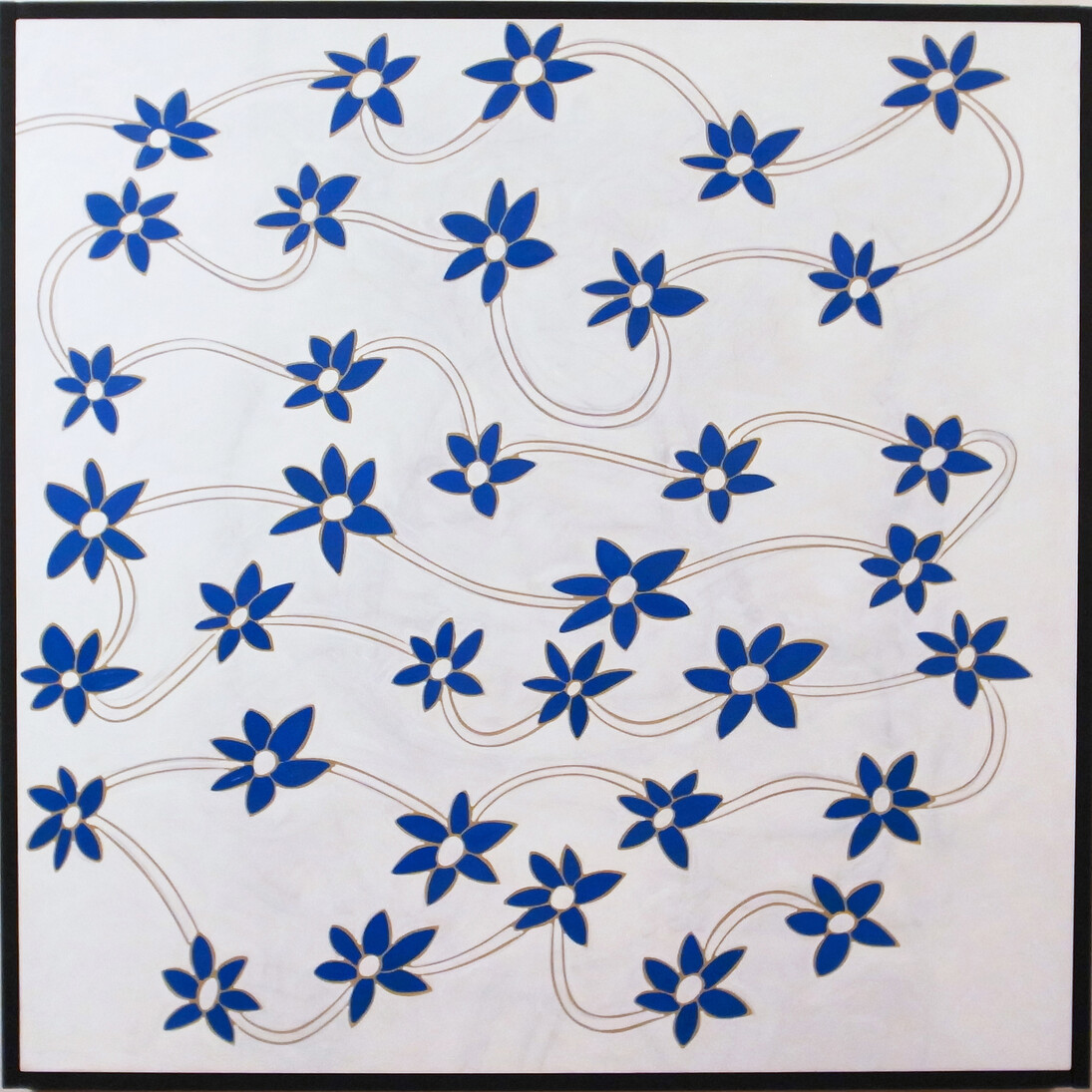 Gerry Smith, Daisies in Blue, oil on board, 127 x 127 cm