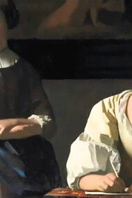 Johannes Vermeer, "Woman Writing a Letter With Her Maid", (1670)