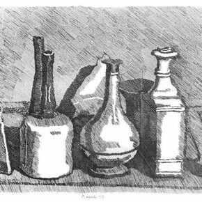 Giorgio Morandi, Natura morta, 1933. Acquaforte, 258 x 304 mm. Courtesy Galleria d’Arte Maggiore G.A.M., Bologna.