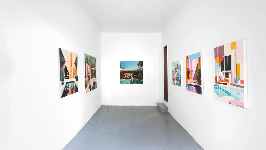 Amir Fattal, I’m just here for the pool, exhibition view. Courtesy of König Gallery