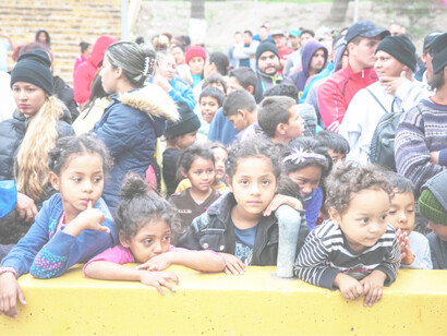 Migrants in Matamoros, Mexico, line up for food donations last week as they waited to cross into Brownsville, Texas, USA