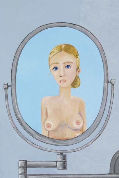 Brian Calvin, Reflect, 2014, Acrylic and flashe on canvas, 60 x 48 inches (152.4 x 121.9 cm). Courtesy Anton Kern Gallery, New York