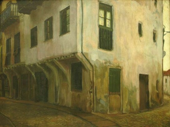 Diego Rivera, The House of Vizcaya, 1907, oil on canvas, 35 1/2 x 44 in. 90.2 x 111.8 cm