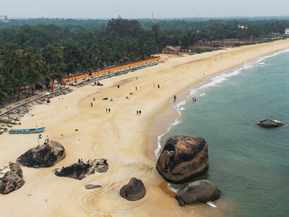 Karnataka has 290 km of coastline dotted with scenic beaches and seaside towns offering varied cuisines
