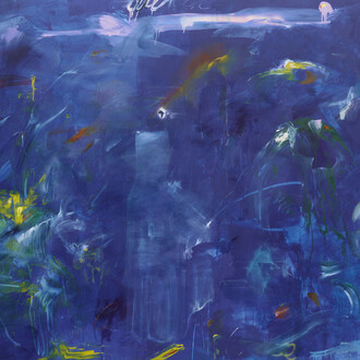 Kwamé Azure Gomez, Back water blue new moon (after Dianne) (detail), 2025. Courtesy of Marianne Boesky Gallery 