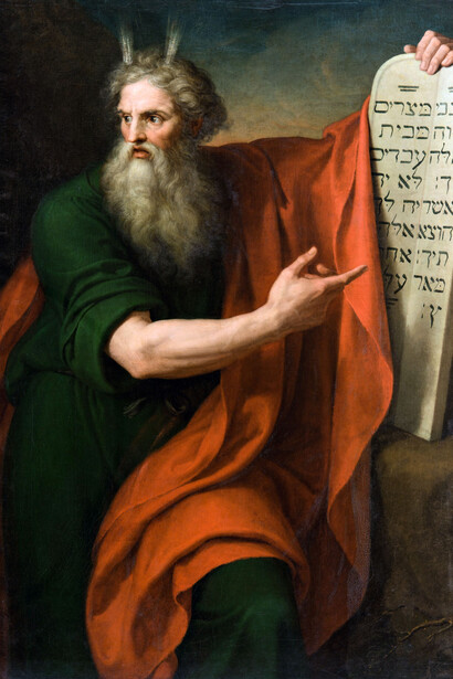 Giuseppe Diotti, Mosè presenta le tavole della legge, 1808, olio su tela, cm 162x116 (Museo Diotti, deposito dell’Accademia di Belle Arti di Brera)