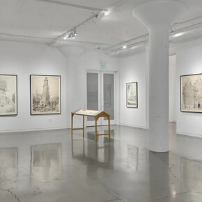 Sandow Birk: an illustrated history of the present, exhibition view. Courtesy of Catharine Clark Gallery 