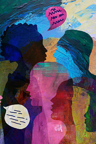 A vibrant, colorful drawing of diverse individuals coming together, embodying the idea of solidarity built on openness rather than exclusion