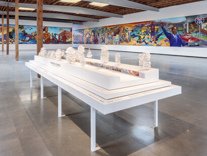 Judith F. Baca, The great wall of Los Angeles, exhibition view. Courtesy of Jeffrey Deitch