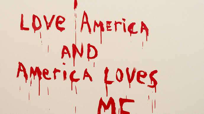 Marc Séguin, I Love America and America Loves Me, 2014, Oil on canvas, 36x48 inches