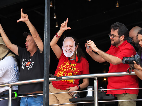 A sea of supporters wearing Workers’ Party red fills São Paulo, Brazil, as Luiz Inácio Lula da Silva holds his final campaign rally ahead of the presidential election