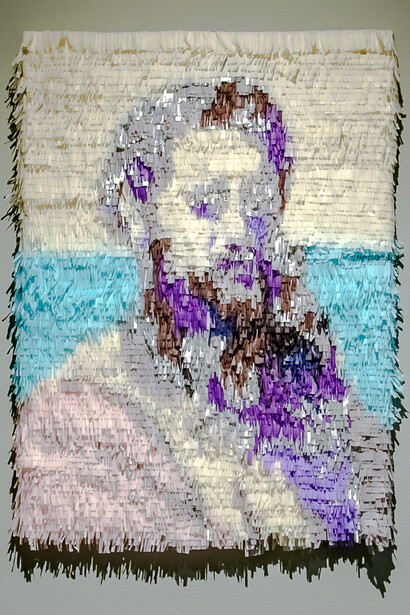 Justin Favela 
Self Portrait, 2018 
Tissue paper and glue 26 x 20 x 1 inches 
