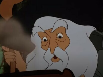 Gandalf. Immagine tratta da un segmento del film animato "Il signore degli anelli" del 1978