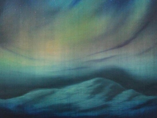 Edouard Wolton, Aurore boréale (detail), 2014, acrylic and oil on canvas 60 x 80 cm, Courtesy Galerie Les filles du calvaire