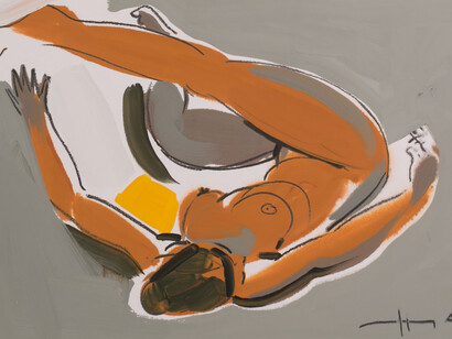 Alexei Lantsev, Inverted Letter II, 2014, 42 x 58 cm, tempera on paper