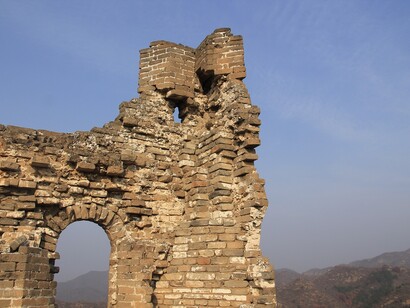 During the Cultural Revolution local peasants were encouraged to build houses using bricks from the Great Wall