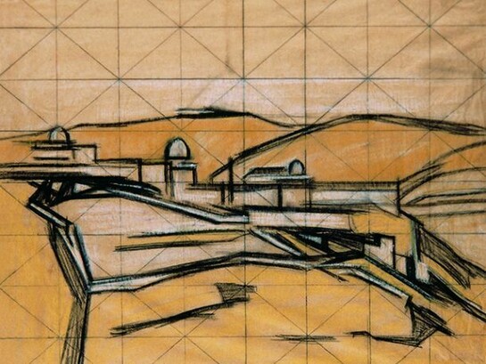 David Bomberg, Study for ‘The South East Corner of Jerusalem’, 1926, charcoal and crayon on paper, Pallant House Gallery, Wilson Gift through The Art Fund © Pallant House Gallery 2014