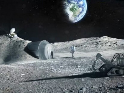 Rappresentazione di un'ipotetica colonia sulla Luna, credit: NASA