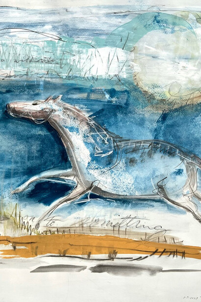 Linda Mitchell, Wild Ride (detail). Pencil and acrylic on paper. Courtesy of Thomas Deans Fine Art