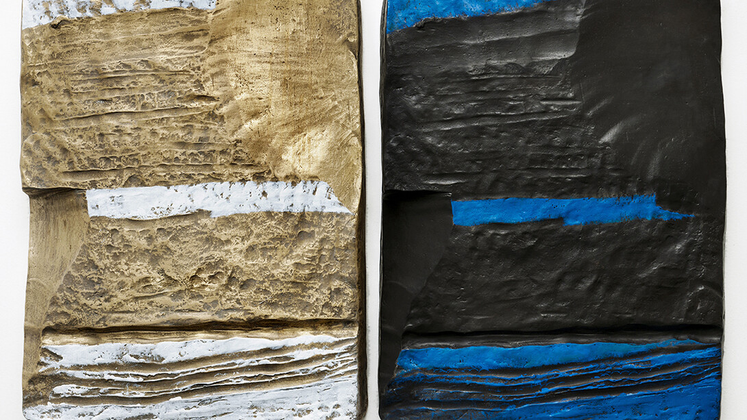 Erika Verzutti, The Dress, 2015, Bronze and acrylic, Diptych © The Artist; Courtesy Alison Jacques Gallery, London; Photography Michael Brzezinski
