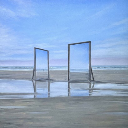 Willard Dixon, Beach with mirrors, 2025. Courtesy of Andra Norris Gallery