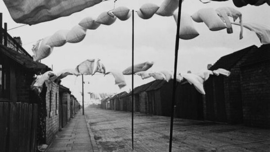 Humphrey Spender, Ashington – Washing in road between terraced housing, 1937/38, © Bolton Council, from the Collection of Bolton Library
and Museum Services, Courtesy of the Mass Observation Archive