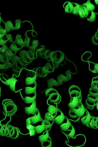 Representación de enzimas y proteínas generada por medios digitales