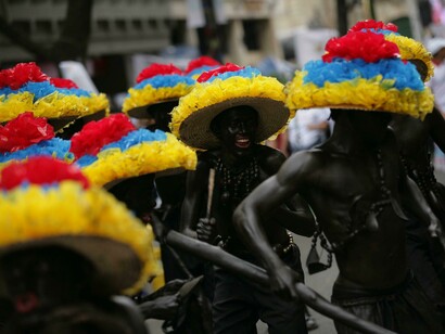 Manifestación a favor de la paz en Colombia