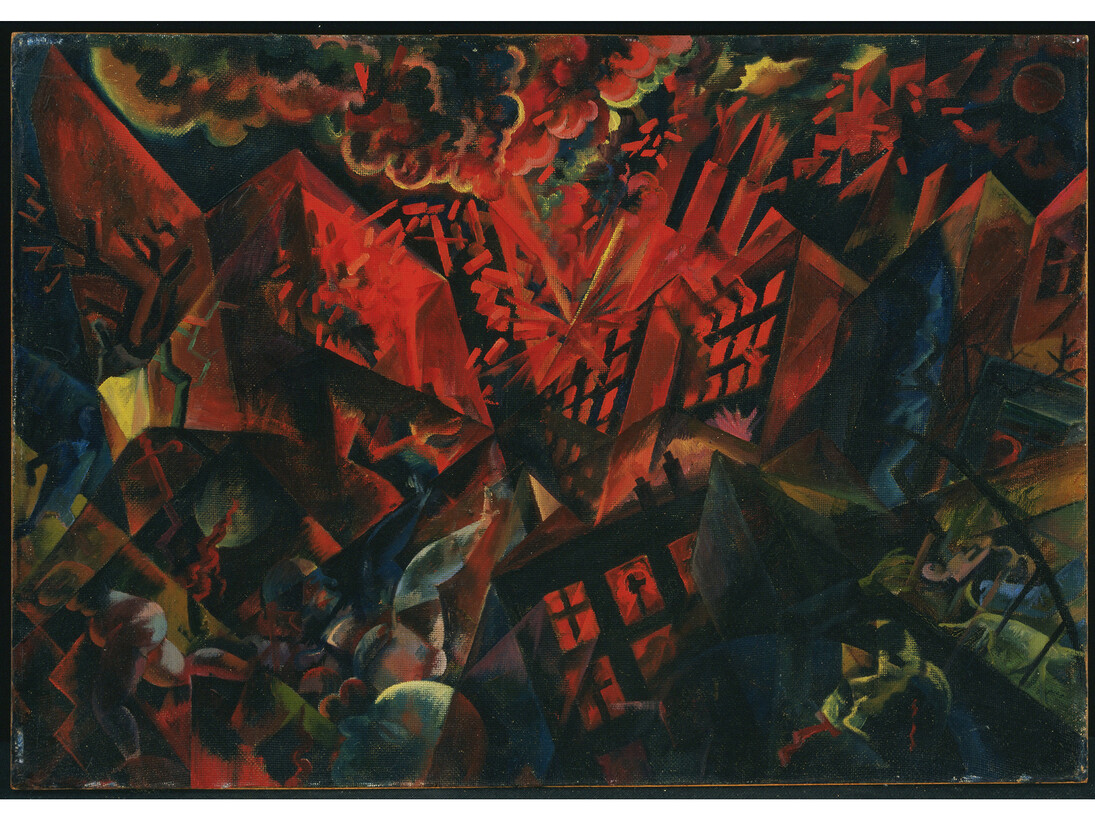 George Grosz, Explosion, 1917, oil on composition board, New York, The Museum of Modern Art, © Digital image, The Museum of Modern Art, New York/Scala, Firenze, © The estate of George Grosz, Princeton, N.J. / ADAGP, Paris 2014
