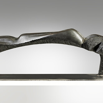 Guido Pinzani, Nudo paesaggio, 1989, bronzo, esemplare unico, cm 34x105x24