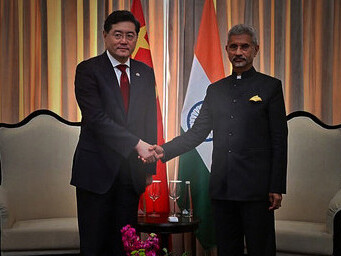 On the sidelines of the G-20 foreign ministers' meeting, External Affairs Minister Dr. S. Jaishankar held a meeting with Chinese Foreign Minister, His Excellency Mr. Qin Gang, at Hyderabad House in New Delhi