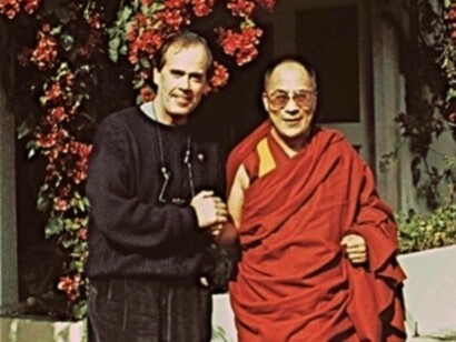 Author with Dalai Lama, Dharamshala, India, December 1991. Photo: J. MacLeod 