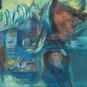 Merlin Ramos, Depth in Blue, 2015, Acrylic and Oil On Canvas, 89 x 69 cm 