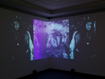 Contemporary Gallery 2 (11): Bear Witness, Assimilate This! | Assimilez ceci ! (2011), 2-channel video installation | installation vidéo a deux pistes, collection of the Ottawa Art Gallery | collection de la Galerie d’art d’Ottawa