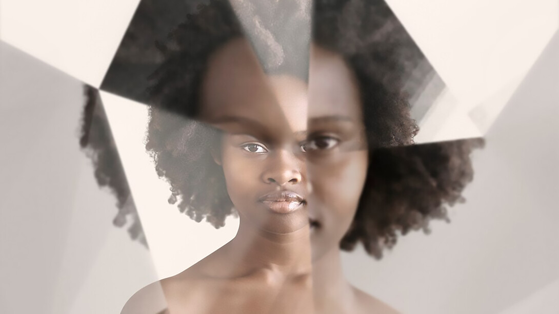 A black woman with prism kaleidoscope effect