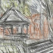 Leon Kossoff Arnold Circus 2008-10 charcoal and pastel on paper 58.5 x 50 cm