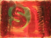 Howard Hodgkin, Listening Ear , 1986, Etching with hand colouring, 61 x 76 cm