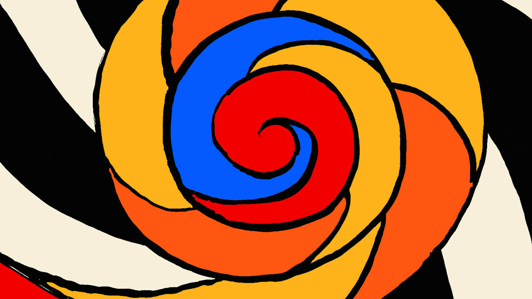 Alexander Calder, Le Turban, 1969.
Lithographie originale en couleurs
sur Chiffon de Mandeure,
109,5 x 75 cm. Photo Archives
Fondation Maeght.
© Calder Foundation New York,
Adagp Paris 2016.