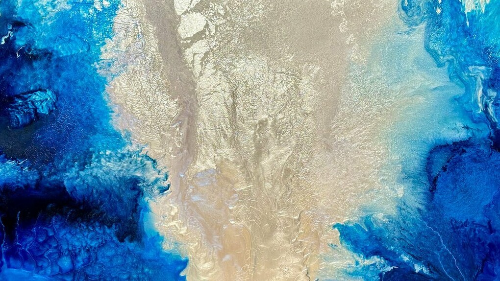 Suzan Woodruff,
Cracks in the Ice (detail), 2023,
acrylic on cast acrylic,
30x47 in. Courtesy of the artist and Billis Williams Gallery