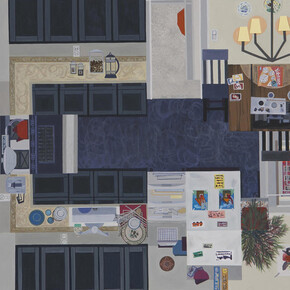 Ann Toebbe, Living Together, 2014, gouache and cut paper on panel, 16 by 20 inches