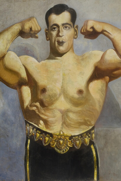 American Unidentified (signed “Pastore J”), Portrait of Primo Carnera (detail), ca. 1933-35. Courtesy of Ricco/Maresca Gallery