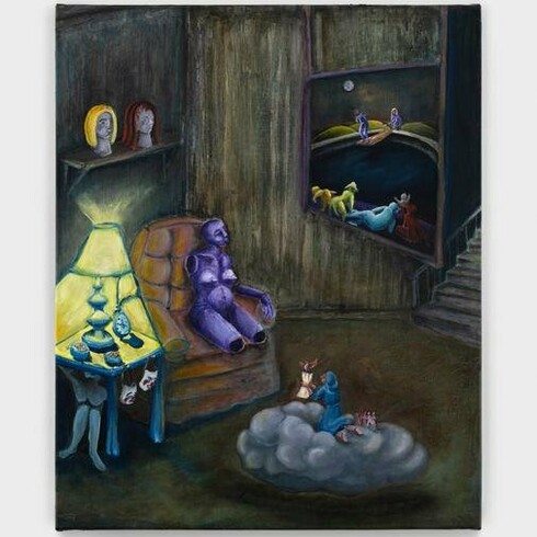 Savannah Claudia Levin, In the Garden of Agony,
2023,
Oil on canvas,
48”h x 36”w (122 x 91½cm). Courtesy of the artist and Harkawik