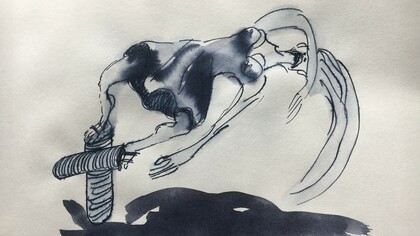 Vittorio Nava, Donna che cade sulle zeppe